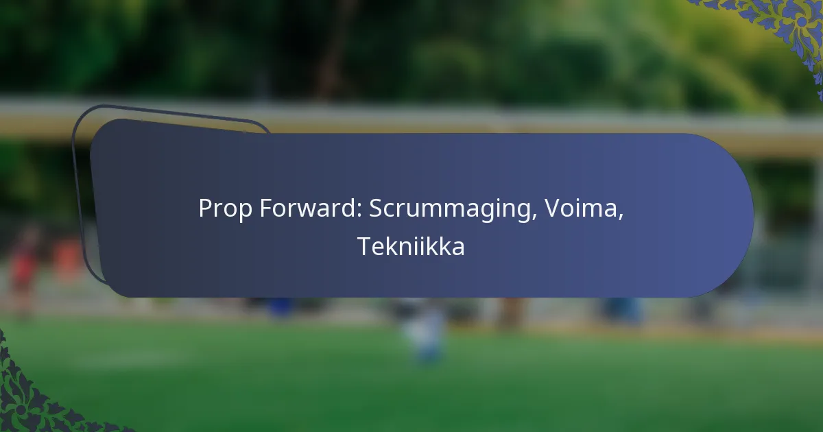 Prop Forward: Scrummaging, Voima, Tekniikka