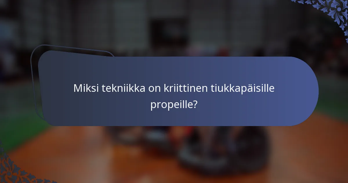 Miksi tekniikka on kriittinen tiukkapäisille propeille?