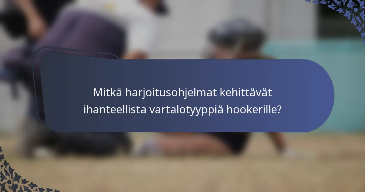 Mitkä harjoitusohjelmat kehittävät ihanteellista vartalotyyppiä hookerille?